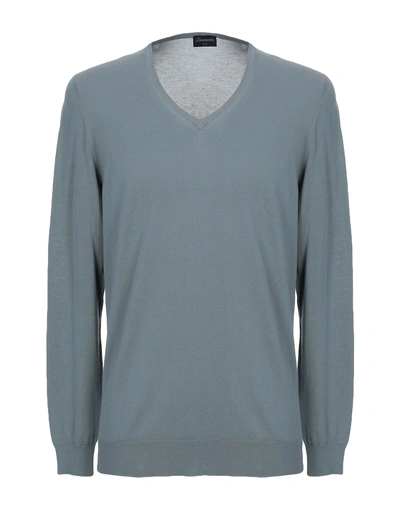Shop Drumohr Man Sweater Lead Size 44 Cotton In Grey