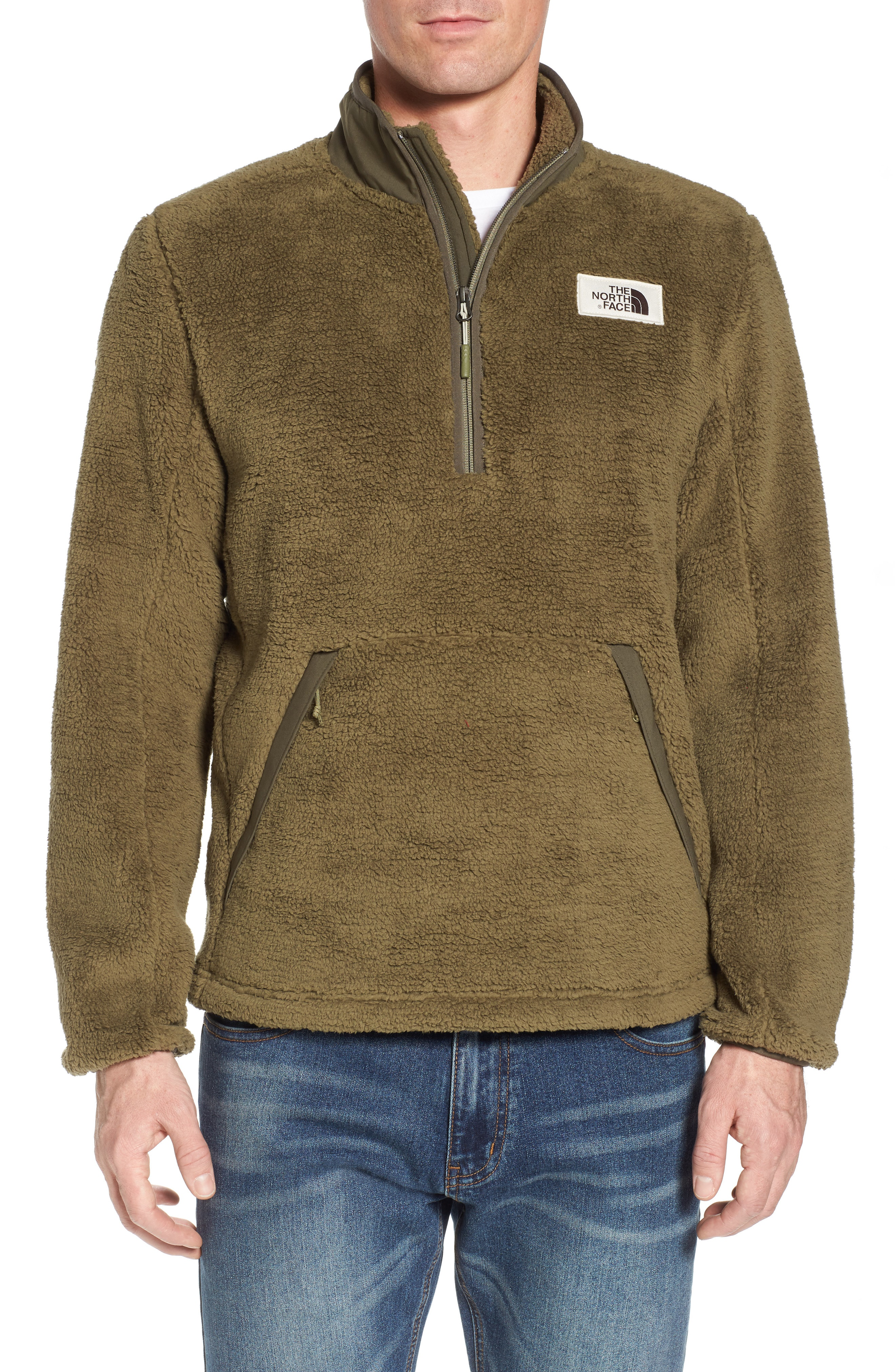 olive green north face fleece