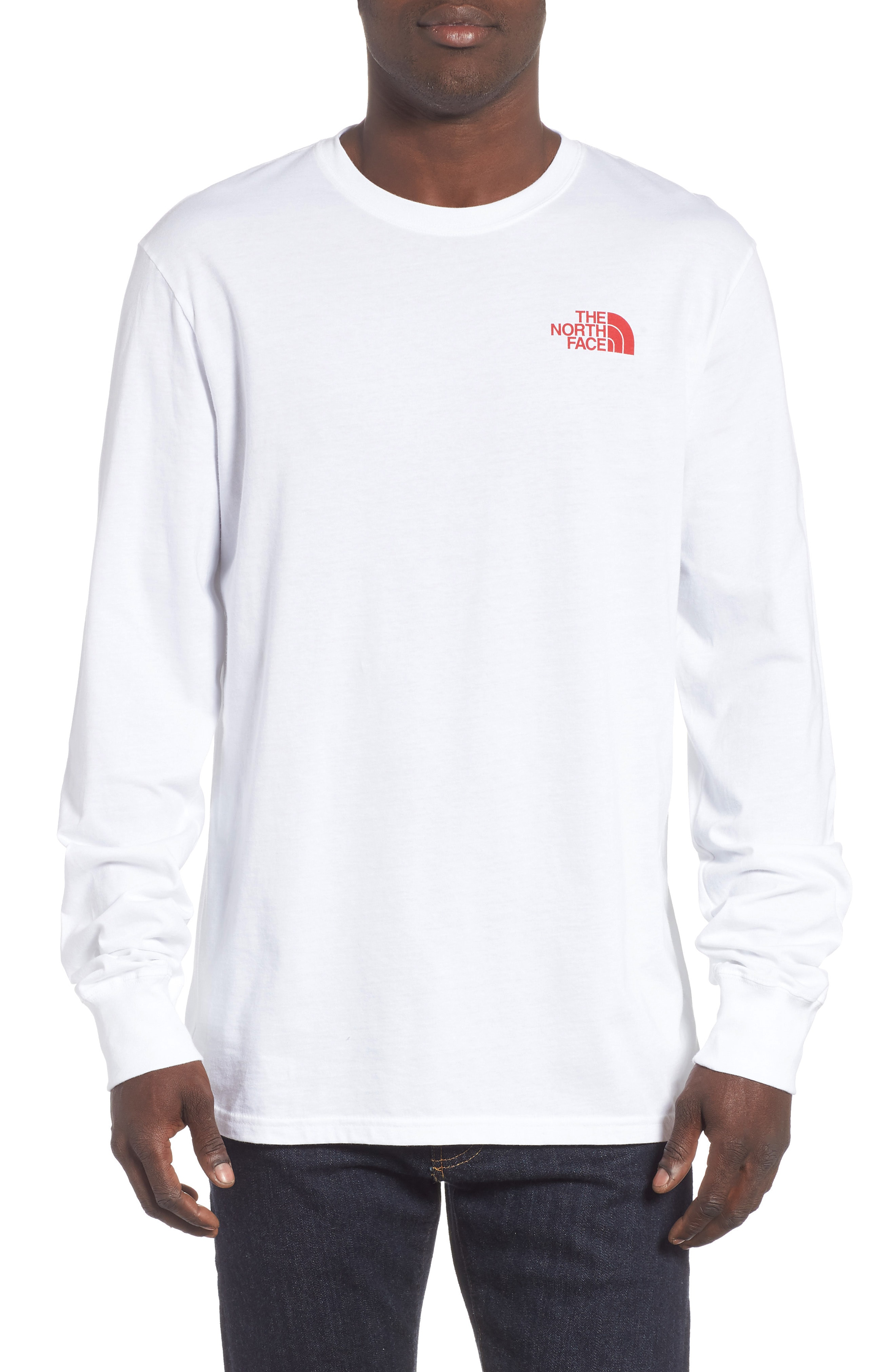 the north face white long sleeve