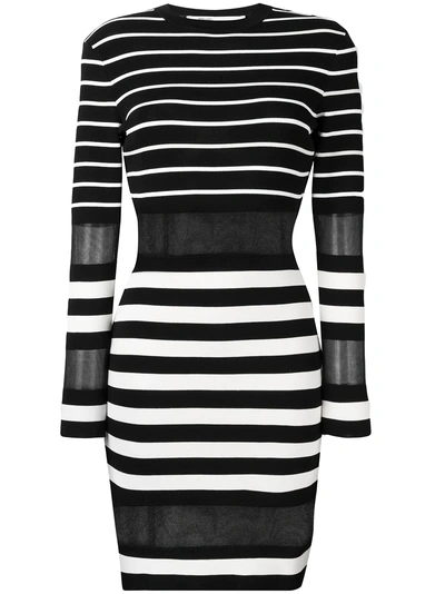 Shop Off-white Multi-stipe Midi Dress - Black