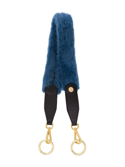 Shop Simonetta Ravizza Fur Shoulder Strap - Blue