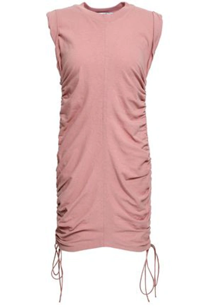 Shop Alexander Wang T T By Alexander Wang Woman Ruched Cotton-jersey Mini Dress Blush