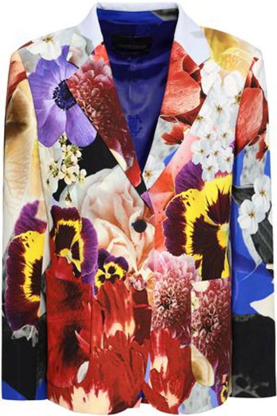 Shop Roberto Cavalli Woman Floral-print Crepe Blazer Multicolor