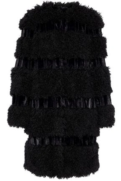 Shop Anna Sui Paneled Faux Fur Coat In Black