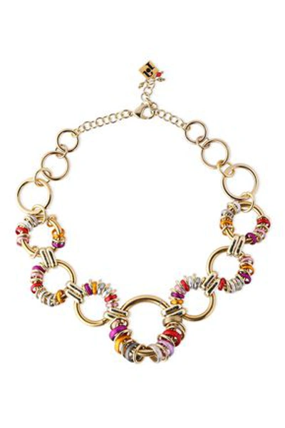 Shop Rosantica Woman Paradiso Gold-tone Ring-embellished Necklace Gold