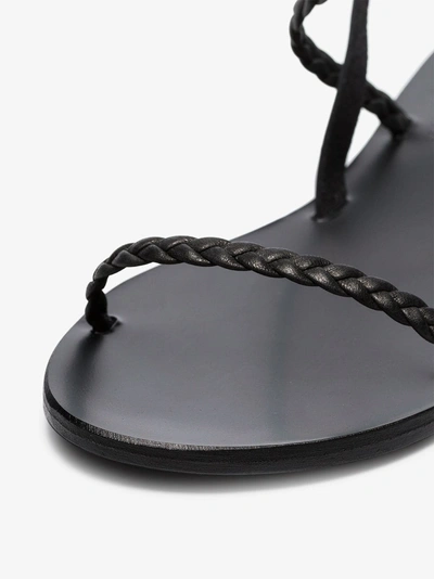 Shop Ancient Greek Sandals Black Irida Braided Leather Sandals