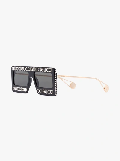 Shop Gucci Eyewear Mask-frame Acetate Sunglasses In Black