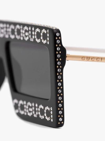 Shop Gucci Eyewear Mask-frame Acetate Sunglasses In Black