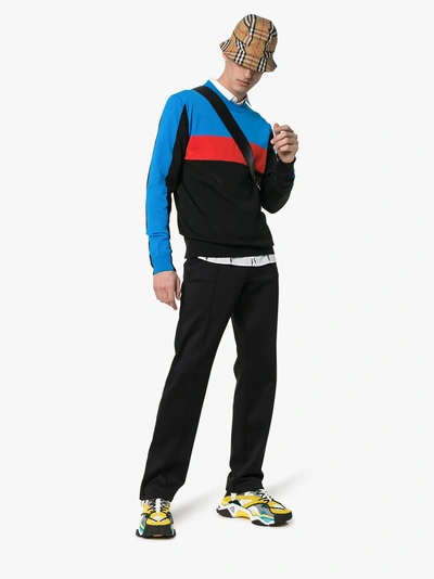 Shop Kenzo Block Colour Striped Sweater In Black