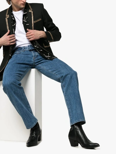 Shop Saint Laurent 'finn 60' Cowboy-stiefel In 1000 Black