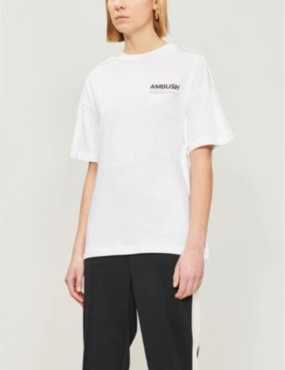 Shop Ambush Logo-print Cotton-jersey T-shirt In White