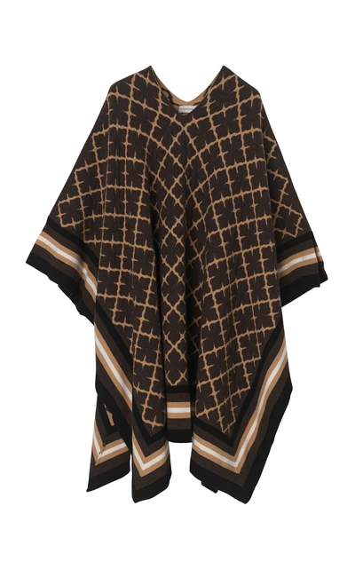 By Malene Birger Vanilla Patterned Wool-blend Poncho In Print | ModeSens