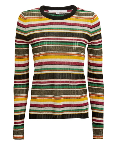 Shop Veronica Beard Canal Striped Sweater In Black,stripe