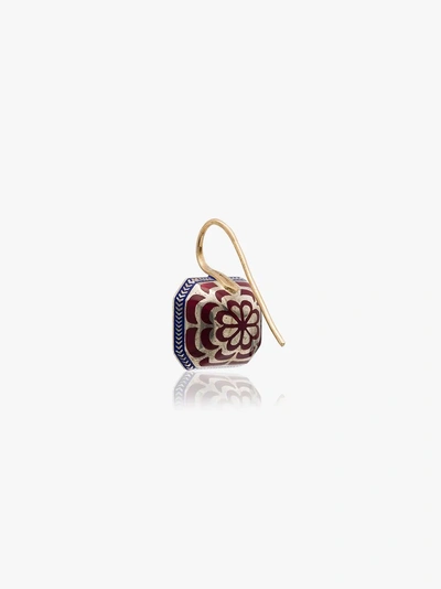 Shop Alice Cicolini 14k Yellow Gold Tile Amethyst Sterling Silver Earrings In Multicoloured