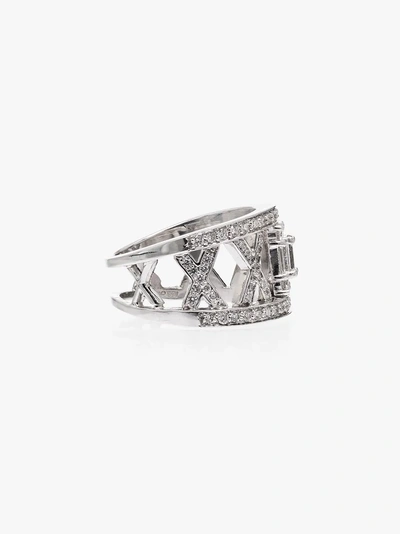 Shop Mindi Mond 18k White Gold Clarity Diamond Ring In Metallic
