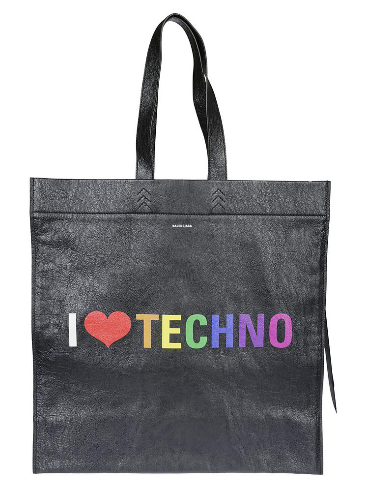 Balenciaga I Love Techno Tote Bag In Black | ModeSens
