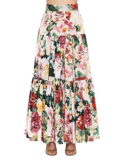 Shop Dolce & Gabbana Floral Maxi Skirt In Multi