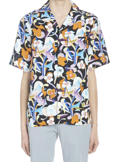 Shop Prada Floral Printed Shirt In Multi