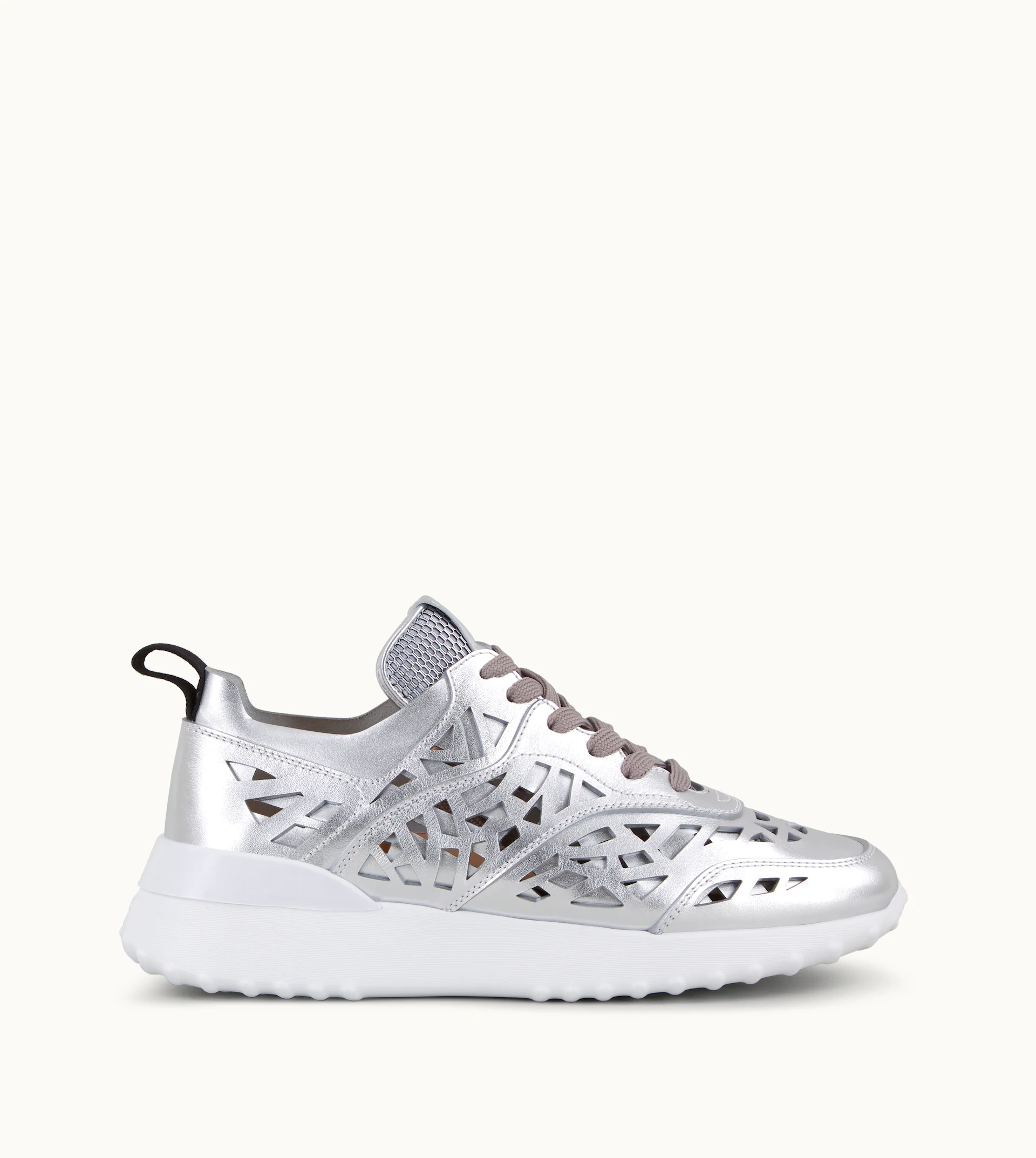 tod's silver sneakers