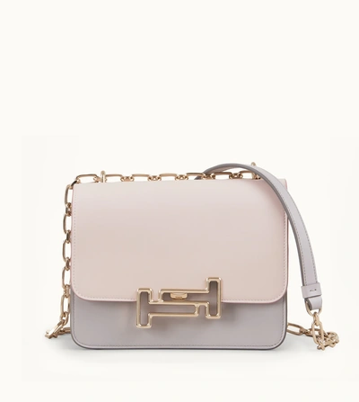 Shop Tod's Crossbody In Leather In Pink,grey