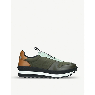 Shop Givenchy Tr3 Leather And Shell Trainers In Khaki