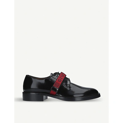 Shop Givenchy Cruz Patent-leather Derby Shoes In Blk/red