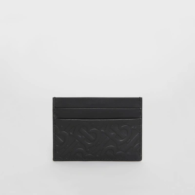 Shop Burberry Monogram Leather Card Case In Black