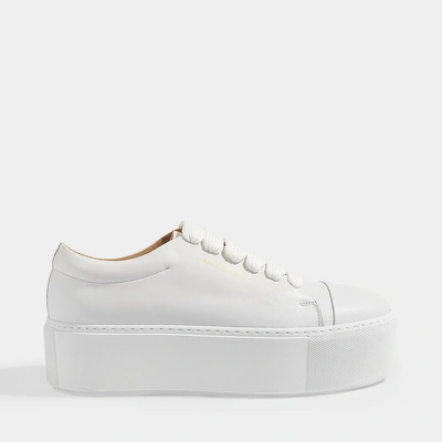 Shop Acne Studios Drihanna Platform Sneakers In White Lamb Leather