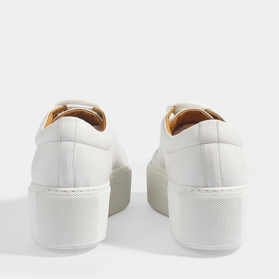 Shop Acne Studios Drihanna Platform Sneakers In White Lamb Leather