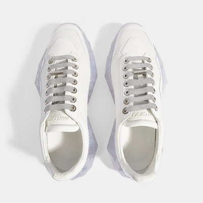 Shop Jimmy Choo | Diamond Chunky Trainers In White Calf Leather And Patent Leather