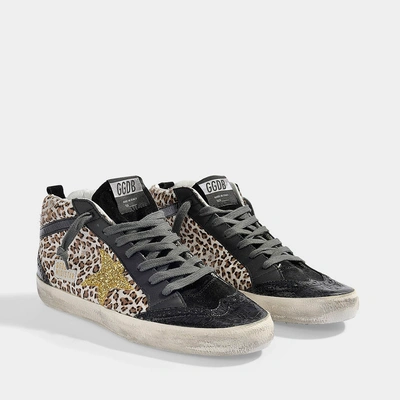 Shop Golden Goose Deluxe Brand | Mid Star Trainers In Leopard Glitters