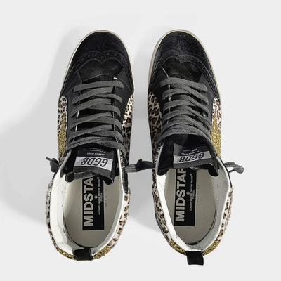 Shop Golden Goose Deluxe Brand | Mid Star Sneakers In Leopard Glitters