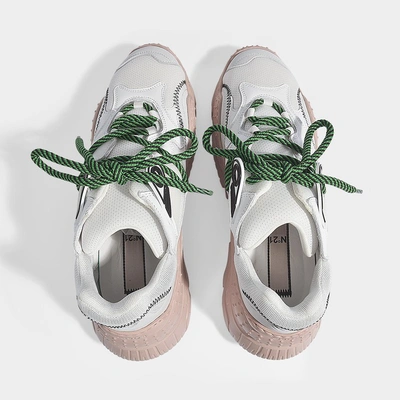 Shop N°21 N21 | Billy Exaggerated Sole Sneakers In White Calfskin