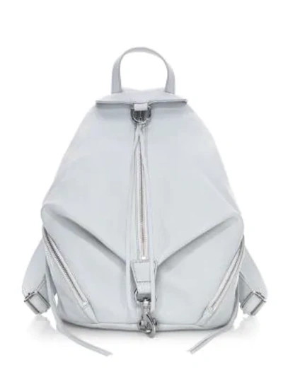 Shop Rebecca Minkoff Julian Leather Backpack In Ice Grey