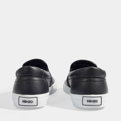 Shop Kenzo | K-skate Jumping Tiger Sneakers In Black Calf Leather