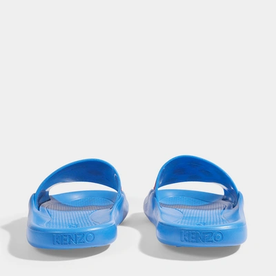Shop Kenzo | Roses Pool Slides In Blue And Red Pvc