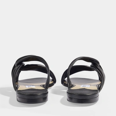 Shop Jimmy Choo | Lela Flat Sandals In Black Nappa Leather
