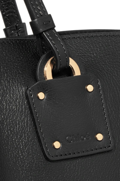 Shop Chloé Vick Textured-leather Tote In Black