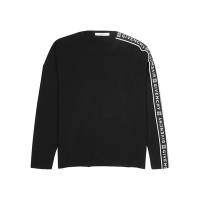 Shop Givenchy Black Logo-jacquard Wool Jumper
