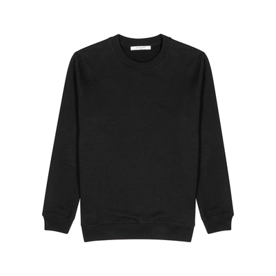 Shop Givenchy Black Logo-embroidered Cotton Sweatshirt