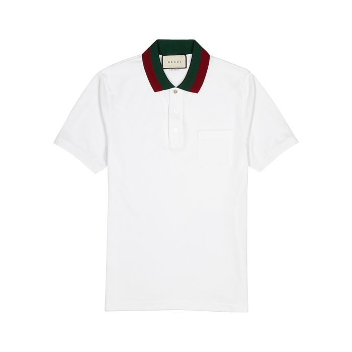 cotton polo with web collar