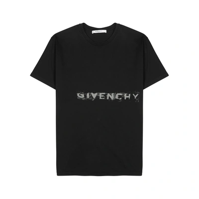 Shop Givenchy Black Logo Cotton T-shirt