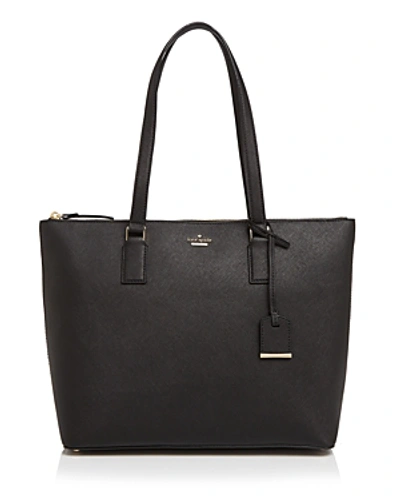 Shop Kate Spade New York Cameron Street Lucie Saffiano Leather Tote In Black/gold