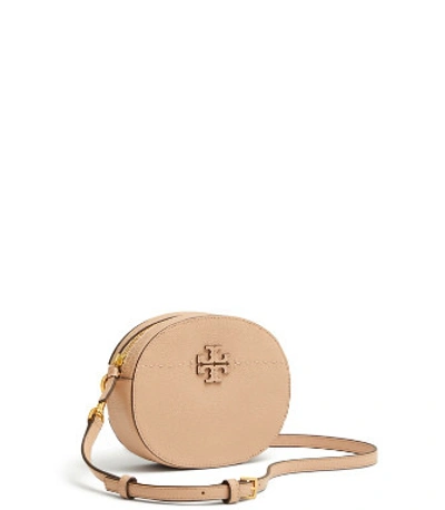 Shop Tory Burch Mcgraw Convertible Round Belt Bag In Devon Sand