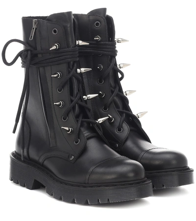 Shop Vetements Studded Leather Ankle Boots In Black