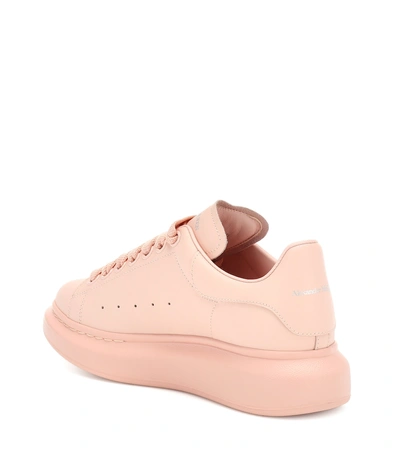 Shop Alexander Mcqueen Leather Sneakers In Pink