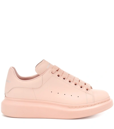 Shop Alexander Mcqueen Leather Sneakers In Pink