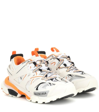 Balenciaga Multicolor Mesh And Rubber Track Sneakers In White