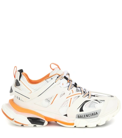 Balenciaga Multicolor Mesh And Rubber Track Sneakers In White