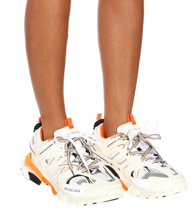 Balenciaga Multicolor Mesh And Rubber Track Sneakers In White